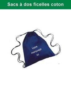 mini sac à dos ficelles en coton publicitaire